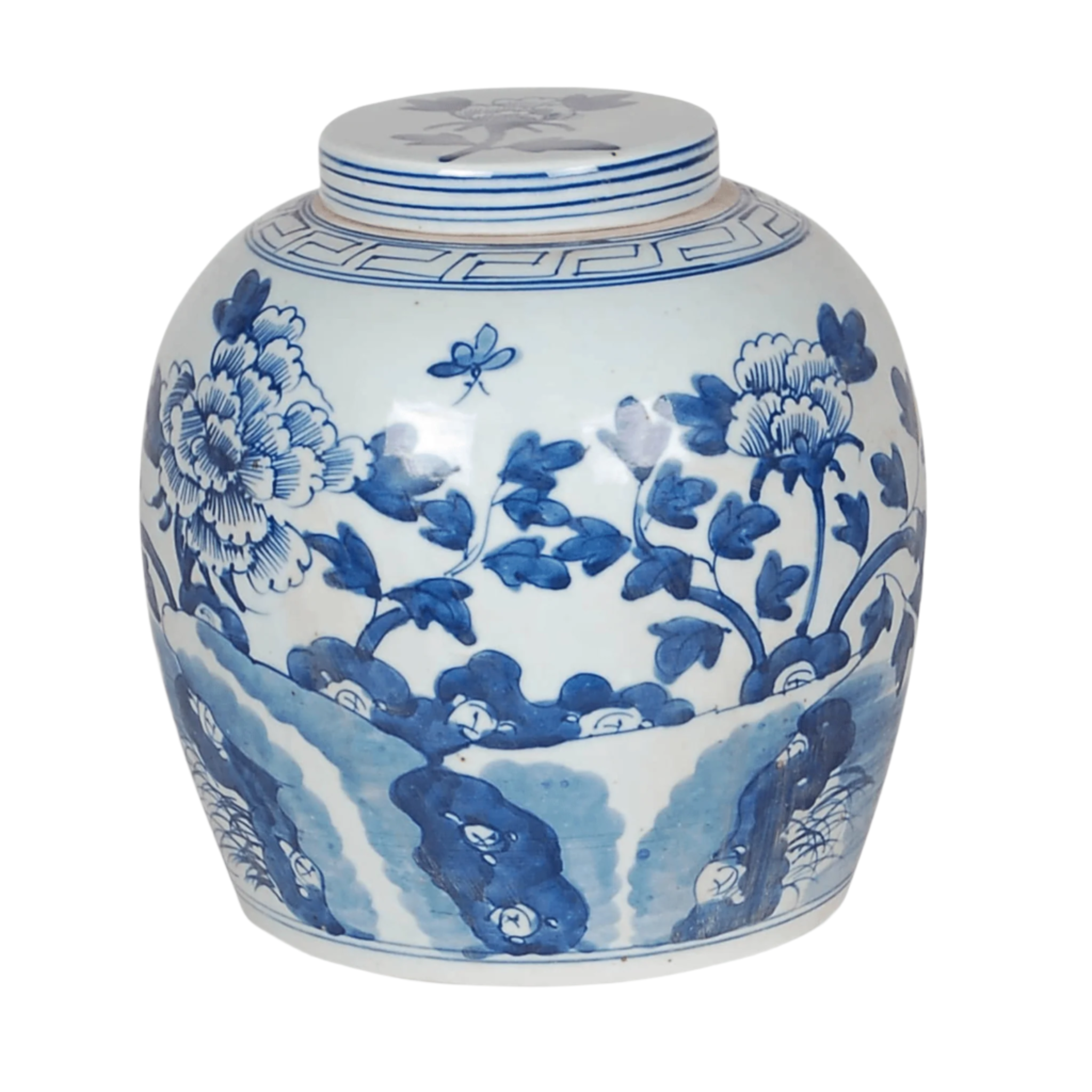 10 Round Porcelain Blue & White Floral Lidded Jar - Vintage Style Decorative Storage Container for Tea, Coffee, Spices & Home Decor