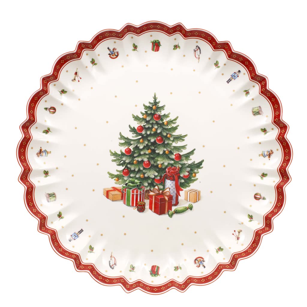 Villeroy & Boch Premium Porcelain Serving Platter - 17.5 Inch Large Christmas Cookie Tray for Holiday Treats & Party Desserts - Dishwasher Safe - Elegant Entertaining & Gift Giving