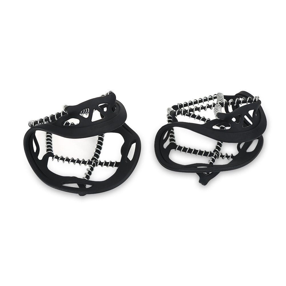 VGEBY Anti-Slip Ice Cleats for Shoes - 12 Stainless Steel Spikes Traction Grips for Winter Snow, Ice Walking & Hiking - Non-Slip Crampons for Boots, Outdoor Activities & Mountain Climbing