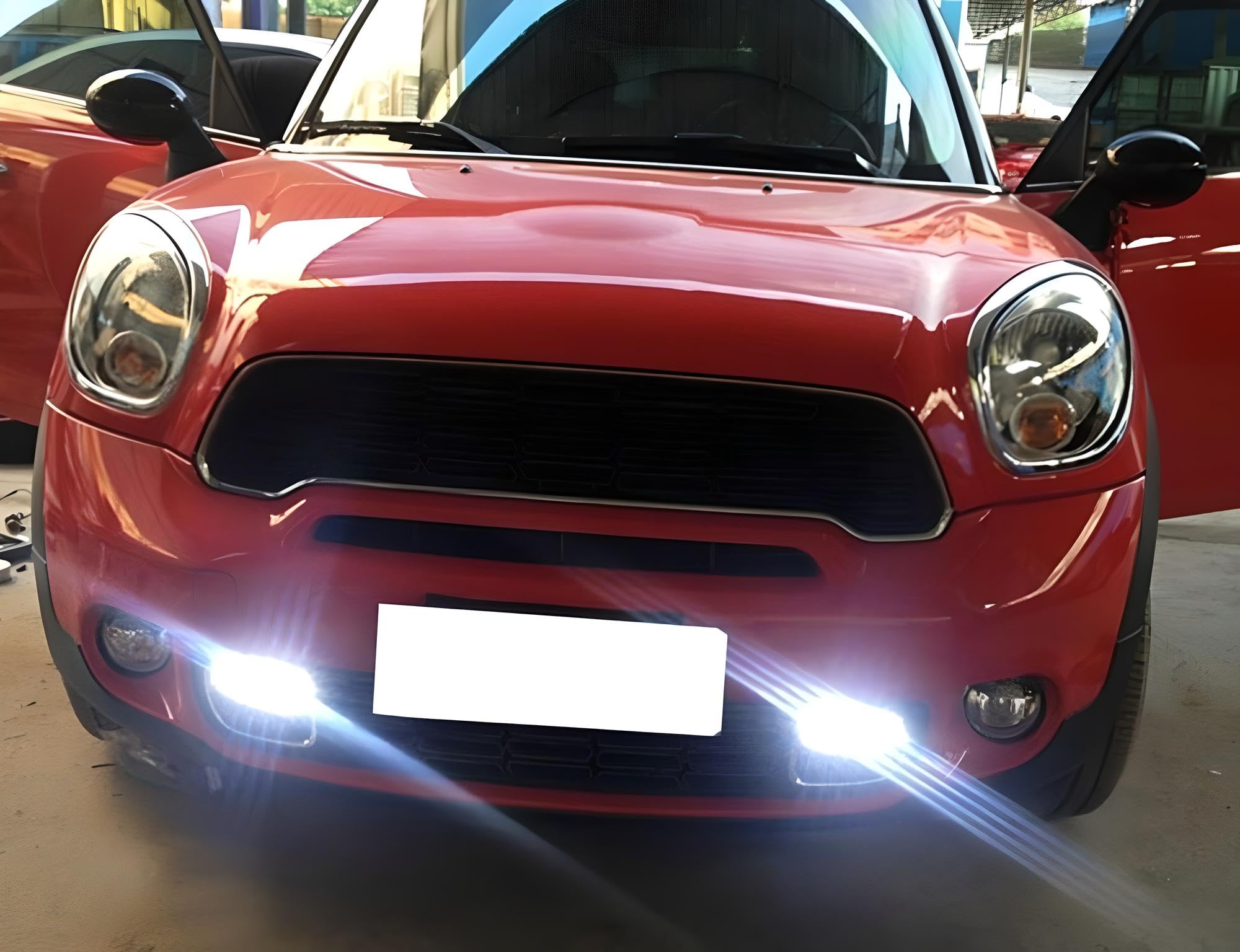 iJDMTOY Brake Duct Opening Switchback LED DRL Assembly - Compatible with 2010-2016 MINI Cooper R60 Countryman - Xenon White Daytime Running Lights with Amber Yellow Turn Signal - Perfect for Night Driving & Enhanced Vehicle Visibility