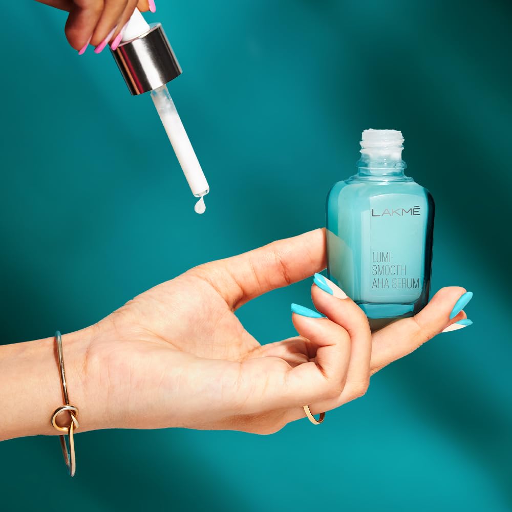 LAKMÉ 8% AHA-BHA-PHA Complex Lumi Smooth Serum for Radiant Skin & Improved Texture - 30ml | Brightening Face Serum for Glowing Skin, Exfoliation & Smooth Complexion | Perfect for Daily Skincare Routine & Nighttime Use