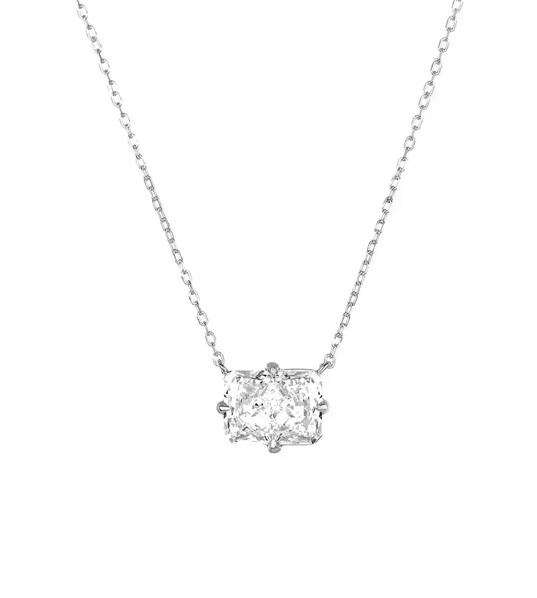 Elegant Rectangle CZ Diamond Pendant Necklace for Women - Sparkling Cubic Zirconia Jewelry Gift for Anniversary, Birthday & Special Occasions