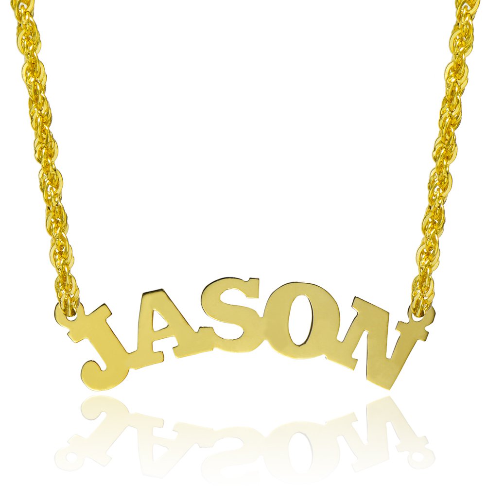 14K Yellow Gold Personalized Name Necklace - Custom Engraved Jewelry for Women - Perfect Gift for Birthday, Anniversary & Valentine's Day