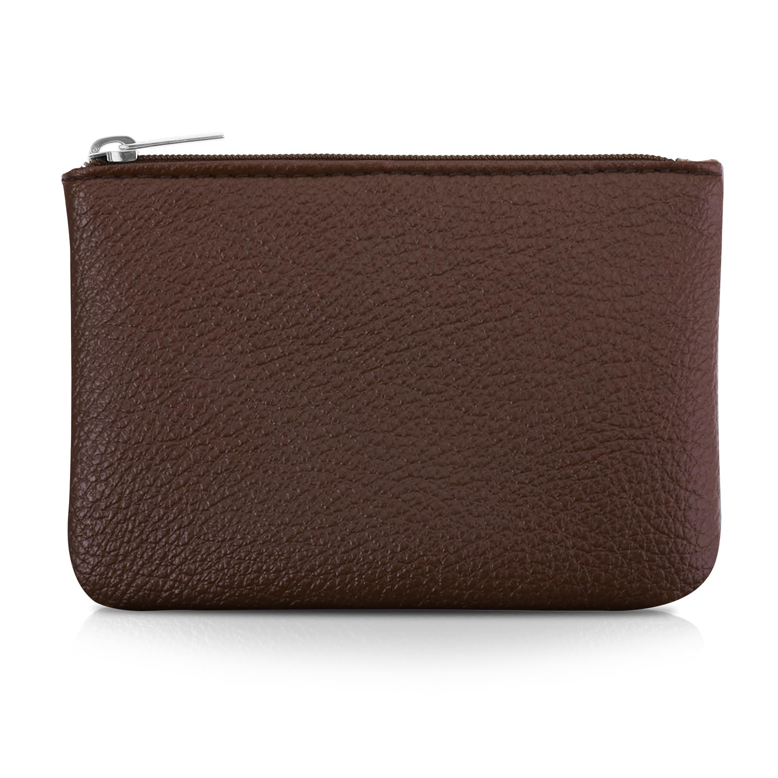 Mini Coin Purse for Women - PU Leather Zipper Wallet with Keychain, Holds Credit Cards, Cash, ID, Keys & Lipstick (Coffee) - Perfect for Travel, Shopping & Everyday Use