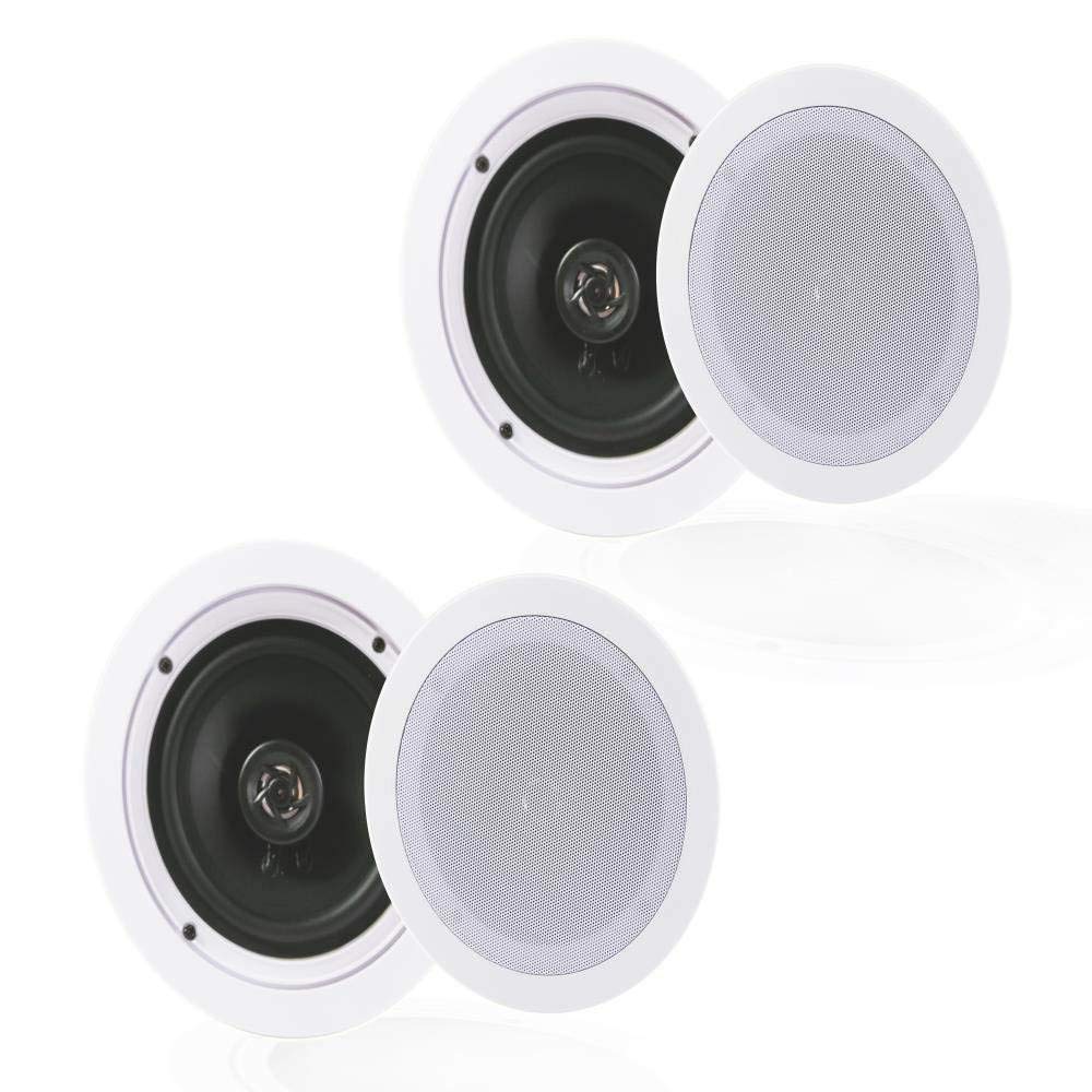 Pyle Audio PDIC1651RD 5.25 Inch 2-Way 150W Ceiling & Wall Speakers (4 Pairs) - High-Quality Home Audio System for Living Room, Bedroom, Office & Outdoor Entertainment