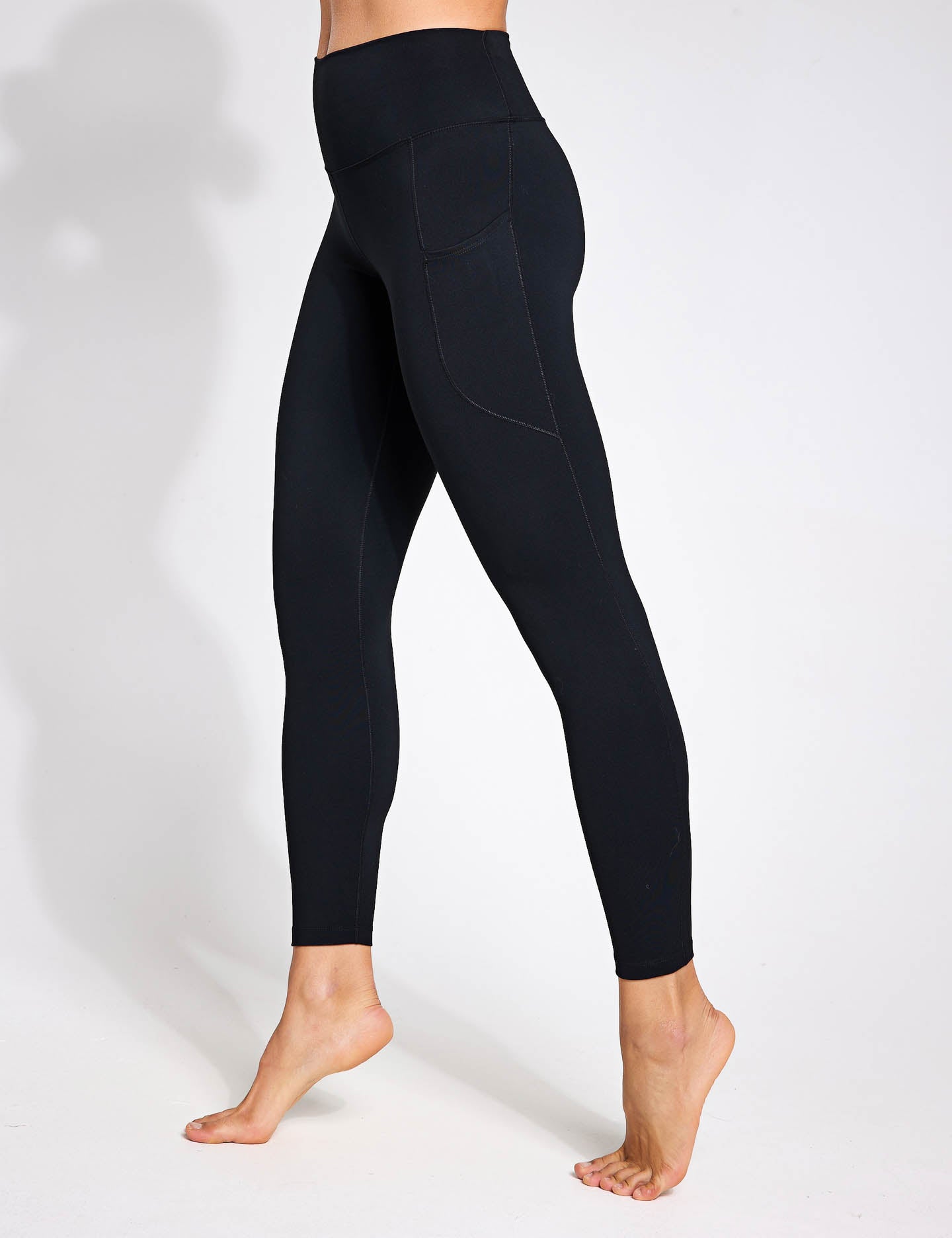 High Waisted 7/8 Leggings with Pockets for Women - Black Workout Yoga Running Gym Athletic Pants - Comfortable & Stretchy for Fitness, Lounge & Everyday Wear