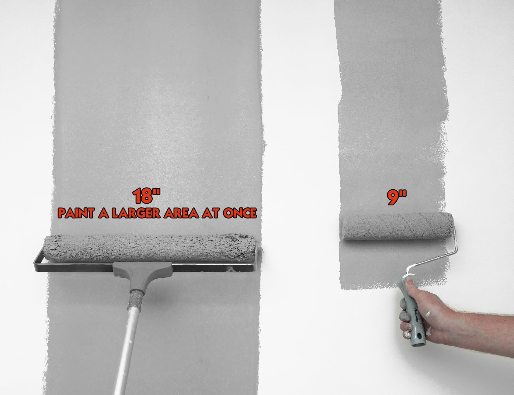 ROLLINGDOG 18 Inch Paint Roller Kit with 2 Tray Liners - Professional Wall Painting Tools for Smooth Finish - Perfect for Home Renovation, Interior Walls & Ceilings