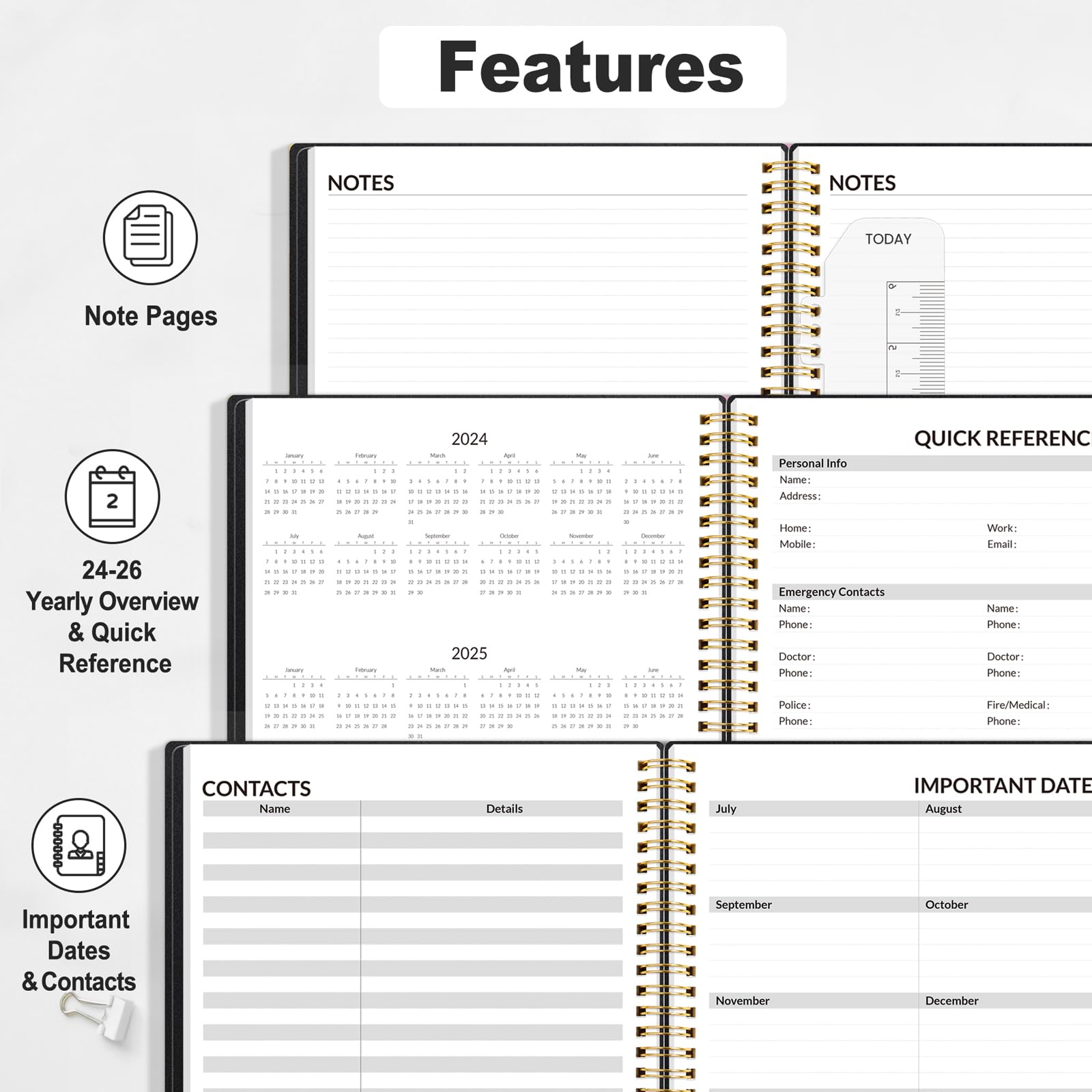 **SUNEE 2024-2025 Academic Planner - 17 Month Appointment Book (8.5
