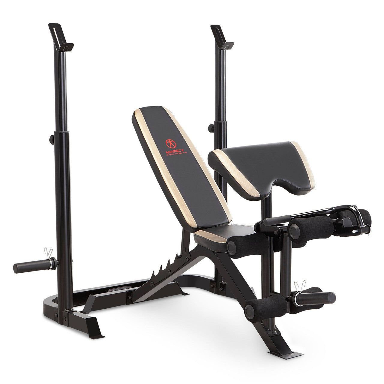 Marcy MD-879 Olympic Weight Bench Set - 2-Piece Adjustable Strength Training Equipment for Home Gym Workouts | Perfect for Weightlifting, Bench Press & Full-Body Exercises