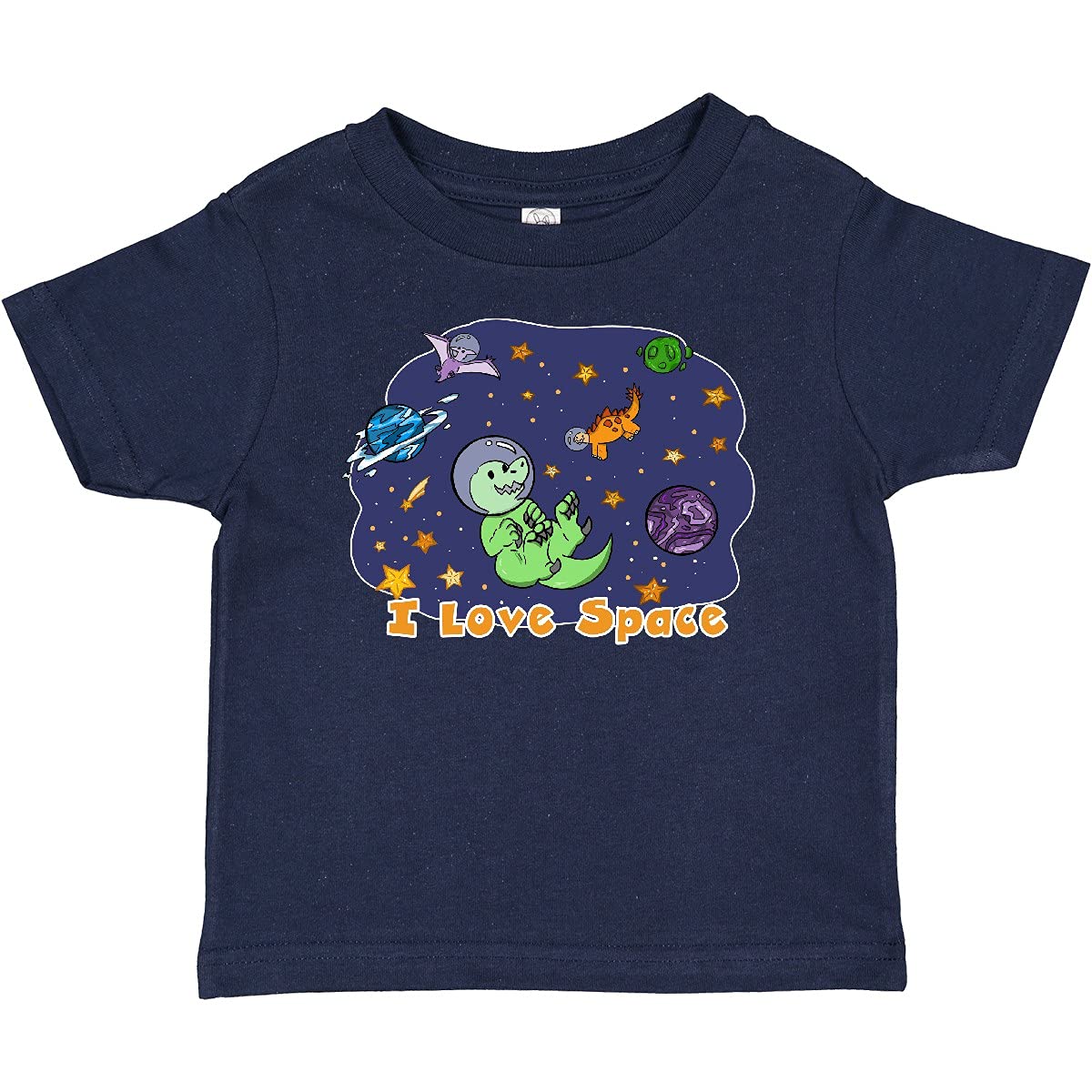 Inktastic I Love Space Cute Dinos and Planets Baby T-Shirt - Adorable Astronaut Dinosaur Graphic Tee for Toddlers & Infants - Perfect for Playdates, Birthday Gifts & Space-Themed Nursery Outfits