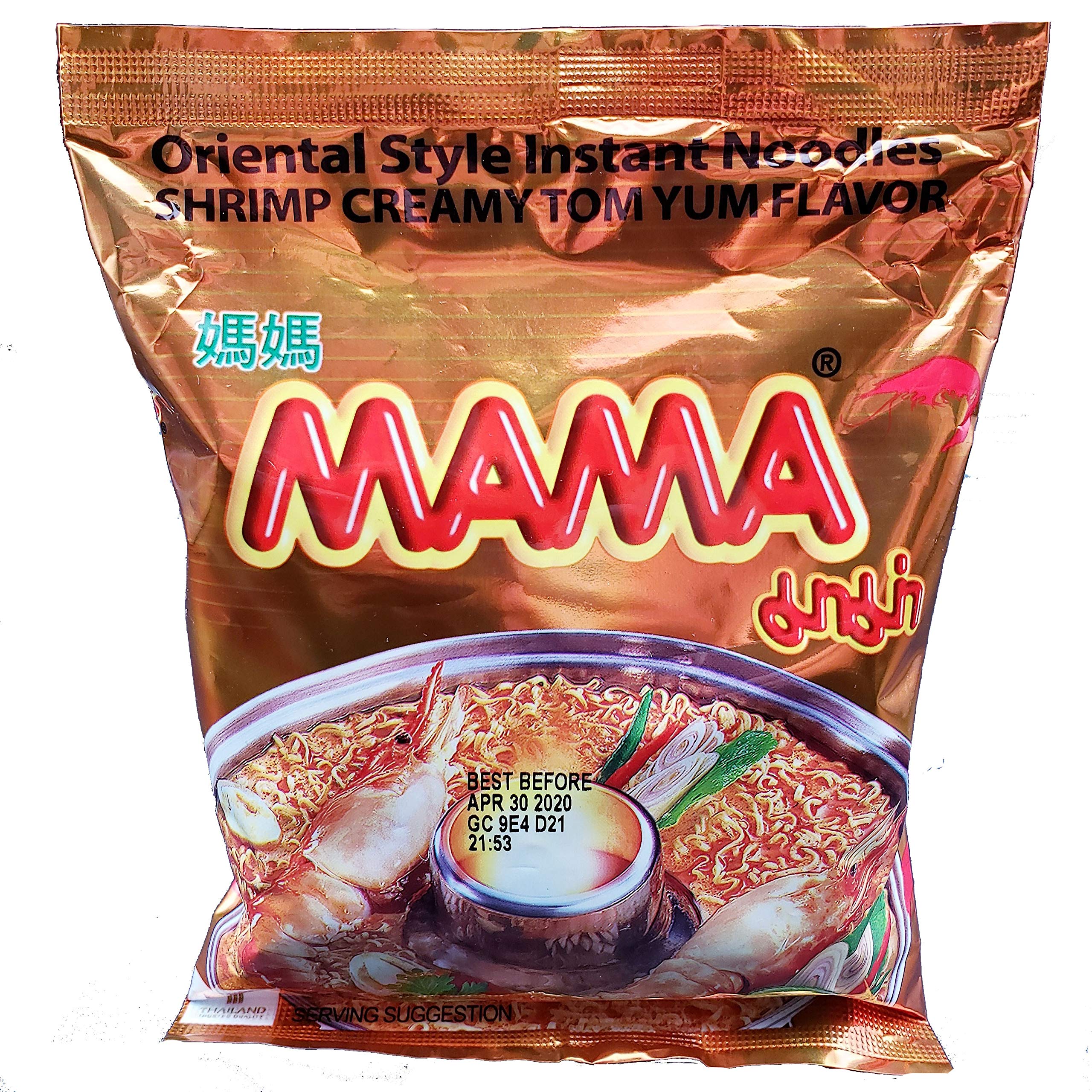 Premium Mama Oriental Style Instant Noodles - Shrimp Creamy Tom Yum Flavor (10 Pack) | Quick & Delicious Asian Meal | Perfect for Lunch, Dinner, or Late-Night Snacks