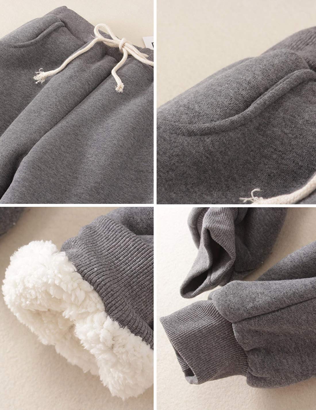 Women's Winter Sherpa Lined Sweatpants - Warm Fleece Joggers with Pockets, Soft Athletic Lounge Pants for Running, Yoga & Cold Weather Comfort
