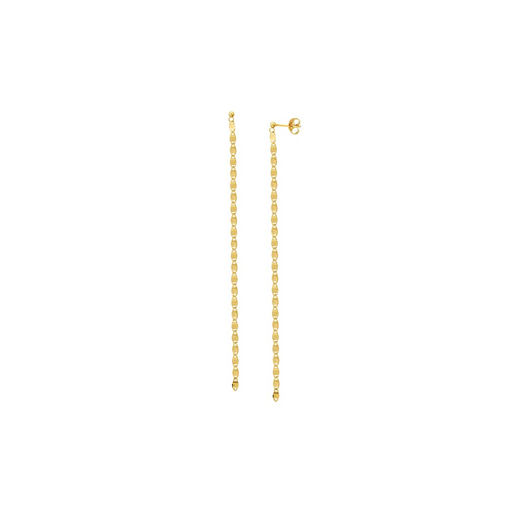 14K Yellow Gold Long Drop Dangle Earrings for Women - Elegant Fine Jewelry Gifts for Anniversary, Birthday & Special Occasions - Perfect for Parties, Weddings & Evening Events