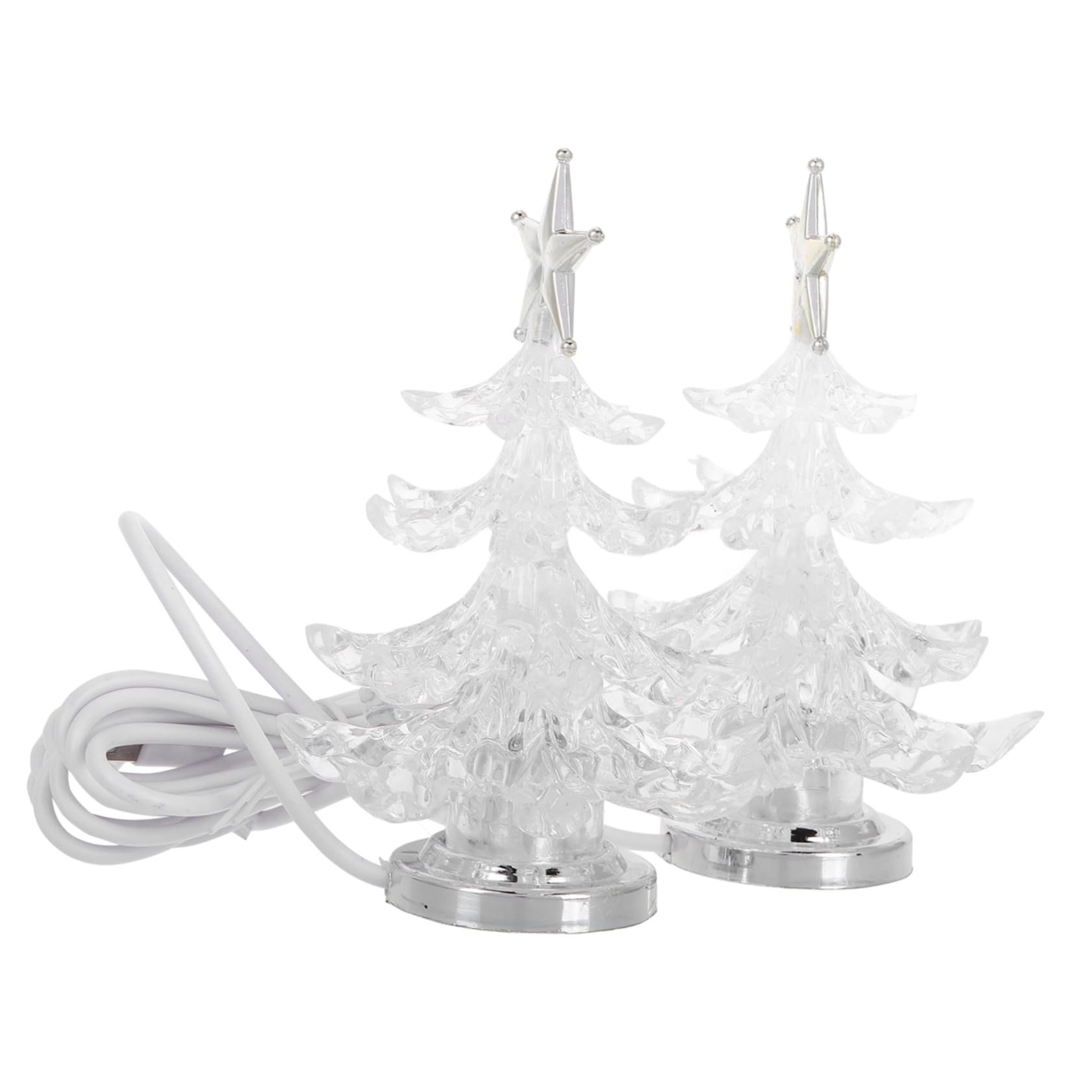 STOBAZA 8-Pack Mini Christmas Tree LED Night Lights - Acrylic Table Lamp for Desk, Bedroom, Holiday Decor - Perfect for Xmas, Parties, Gifts & Home Ambiance