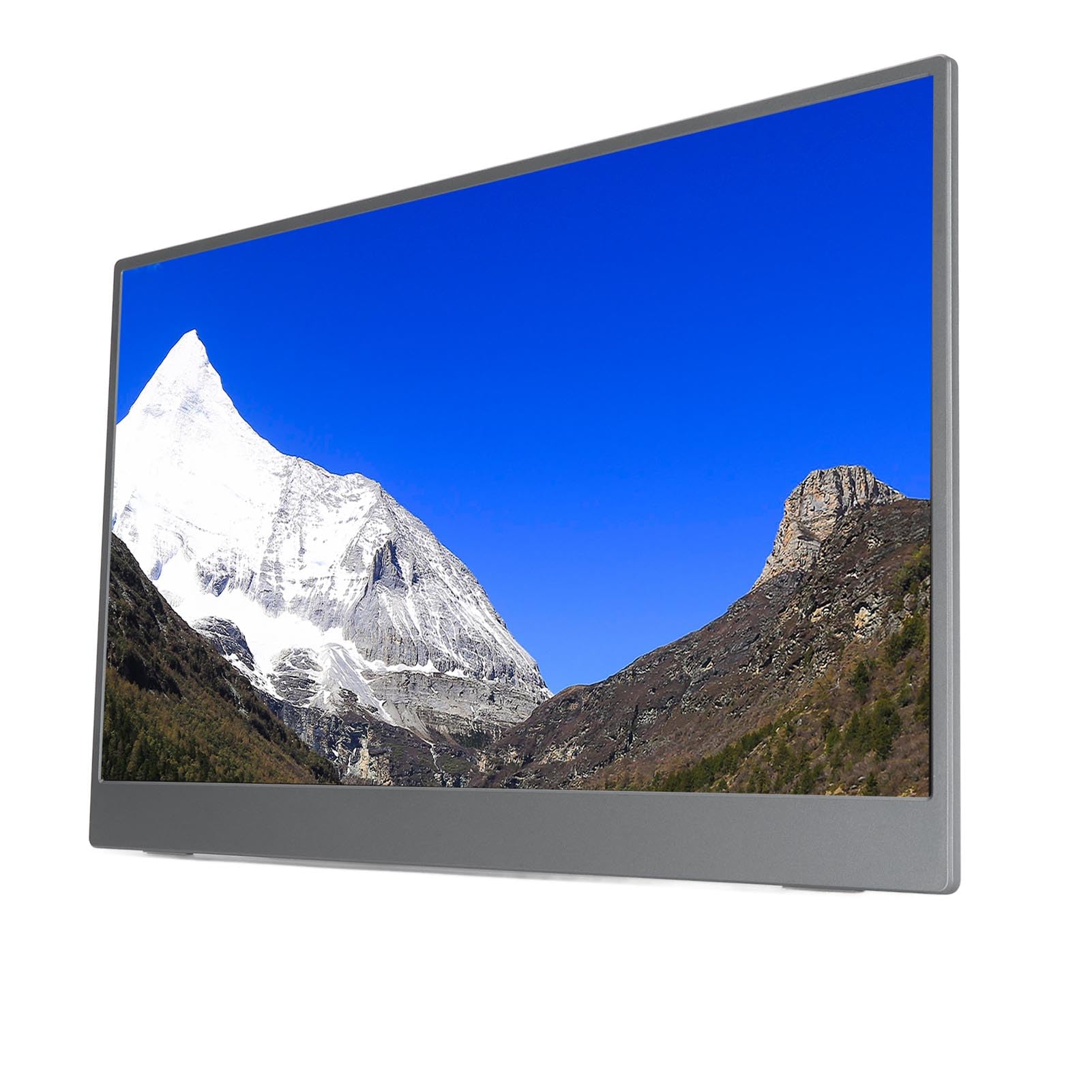 15.6 Inch Portable External Monitor for Laptop, PC, Phone - Compatible with OS X & PS5 - Slim Grey Display for Work, Gaming & Travel