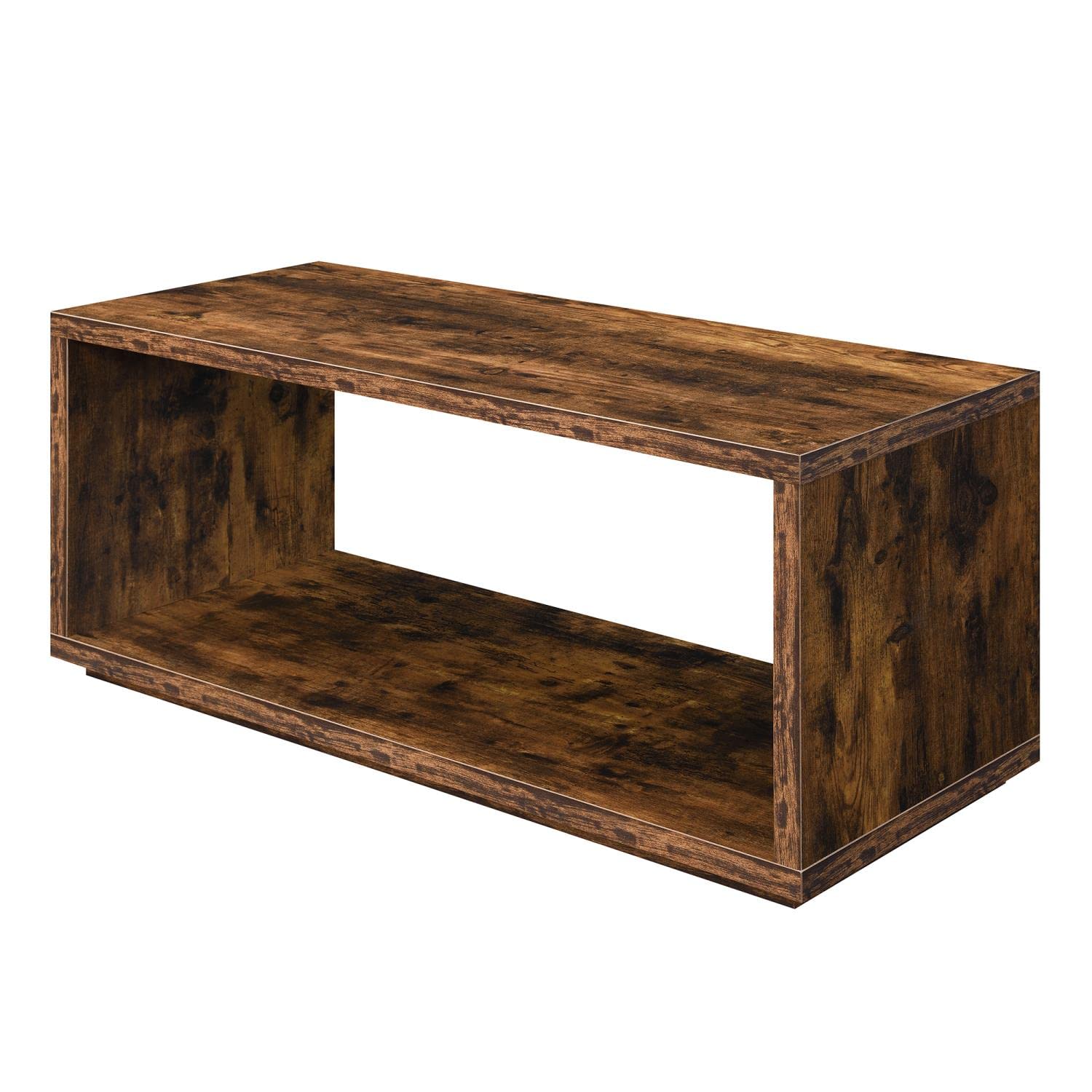 Convenience Concepts Northfield Admiral Coffee Table with Shelf - Rustic Barnwood Finish for Living Room, Lounge & Home Decor | Durable Side Table with Storage Space