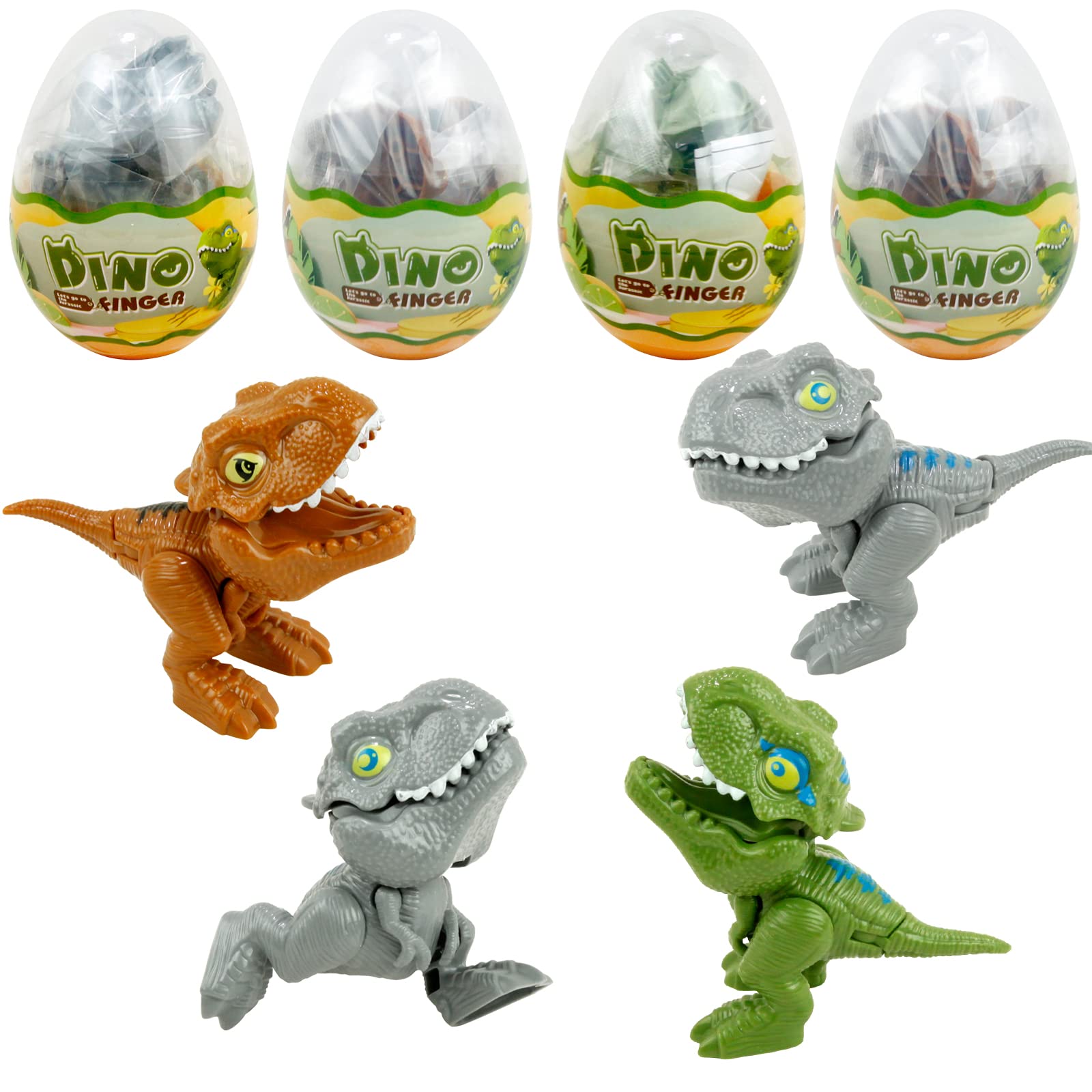 Sealive Dinosaur Toys for Kids Ages 3-5 - 4 Pack Baby T-Rex Dino Eggs for Imaginative Play, Birthday Party Favors & STEM Learning - Perfect for Preschool Education, Dinosaur Themed Parties & Creative Playtime