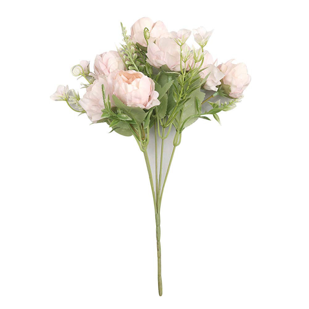 1Pc Artificial Fake Peony Flower - Pink Silk Peony Bouquet for Home Decor, Wedding Centerpieces, Cafe & Banquet Party Decoration - Elegant Minimalist Fake Flowers for Tables, Shelves & Events