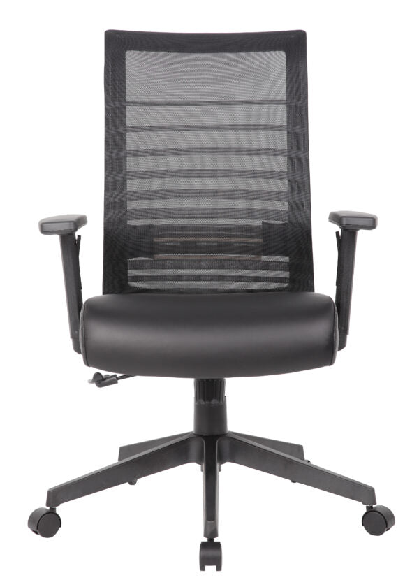 Boss B6566AM BK Horizontal Mesh Back & Antimicrobial Seat Ergonomic Task Chair for Office, Home, or Conference Room Use