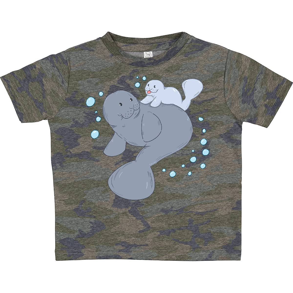 Inktastic Cute Manatees with Bubbles Toddler T-Shirt - Soft Cotton Baby Tee for Boys & Girls - Perfect for Playdates, Beach Trips & Family Photos