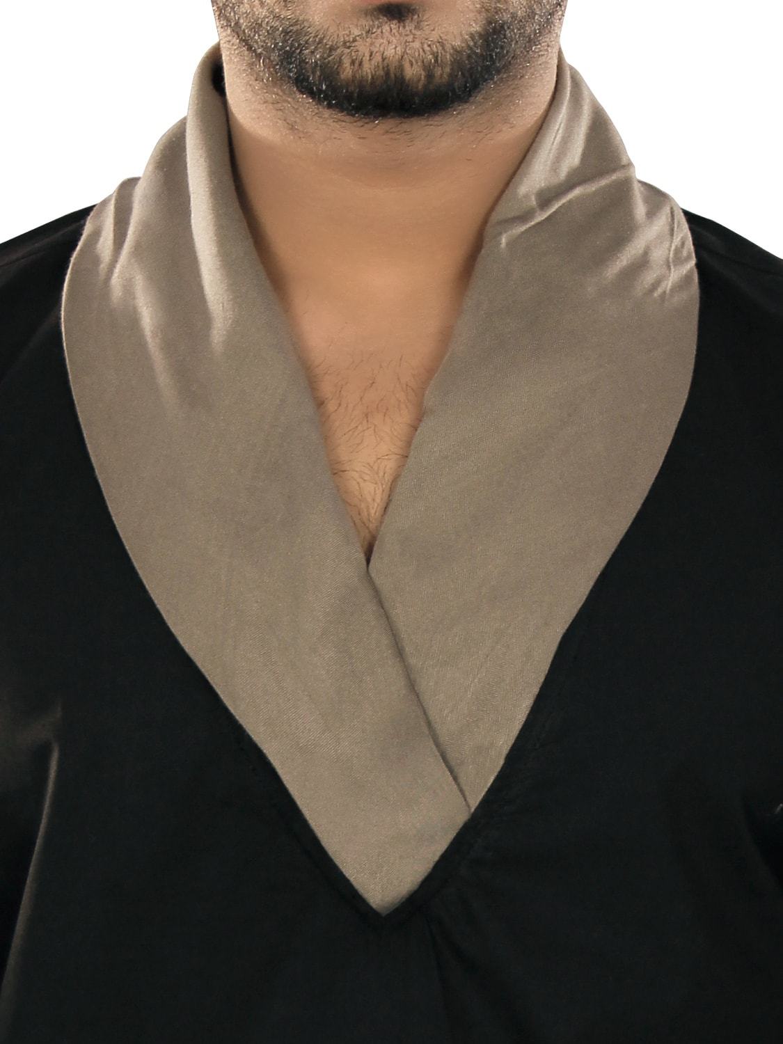 Afzal Black Galabiyya - Traditional Islamic Robe for Men - Comfortable & Stylish Prayer Dress for Mosque & Home Wear