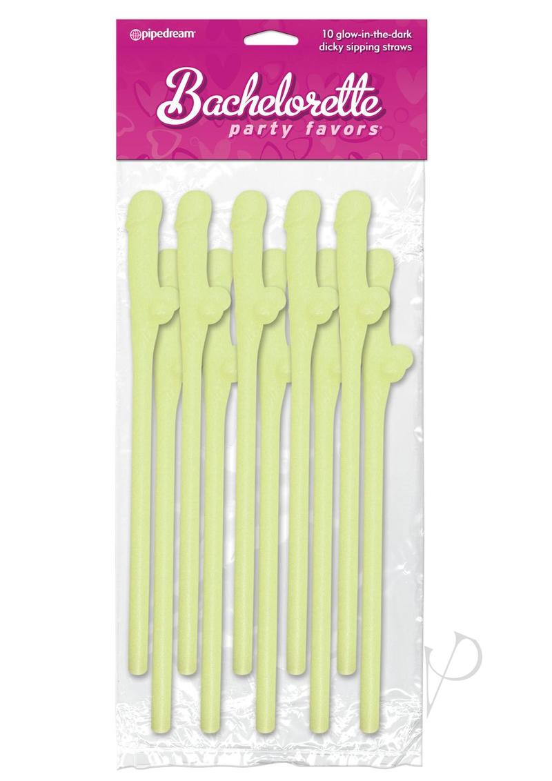 Bachelorette Party Favors - Glow in the Dark Dicky Sipping Straws for Girls Night Out & Bachelorette Party Decorations