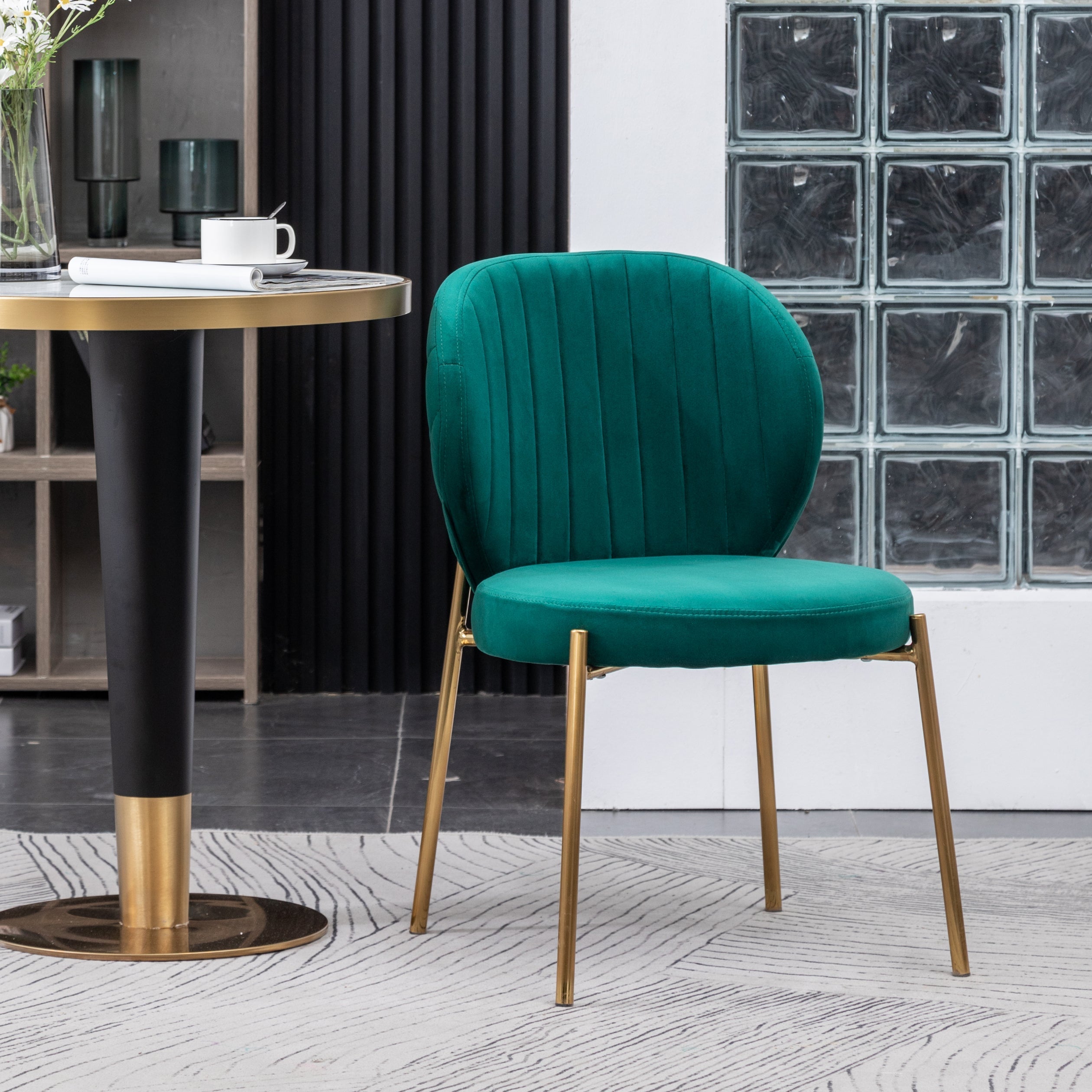 Roundhill Furniture Amoa Contemporary Velvet Upholstered Dining Chairs Set of 2 - Modern Kitchen & Dining Room Seating for Home & Restaurant