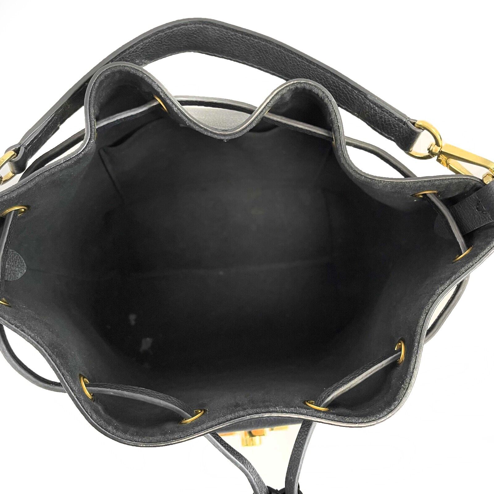 Louis Vuitton Lock Me Bucket Bag - Black Calfskin Leather Top Handle Purse with Adjustable Crossbody Strap | Luxury Shoulder Bag for Women, Perfect for Work, Travel & Evening Events