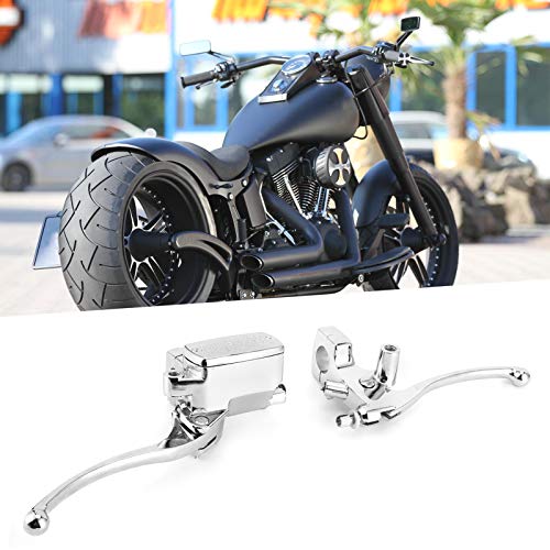 Universal Motorcycle Hydraulic Brake Clutch Master Cylinder Lever Assembly - Silver 1in Handlebar Compatible for Most Motorcycles - Perfect for Street Bikes, Cruisers & Off-Road Adventures