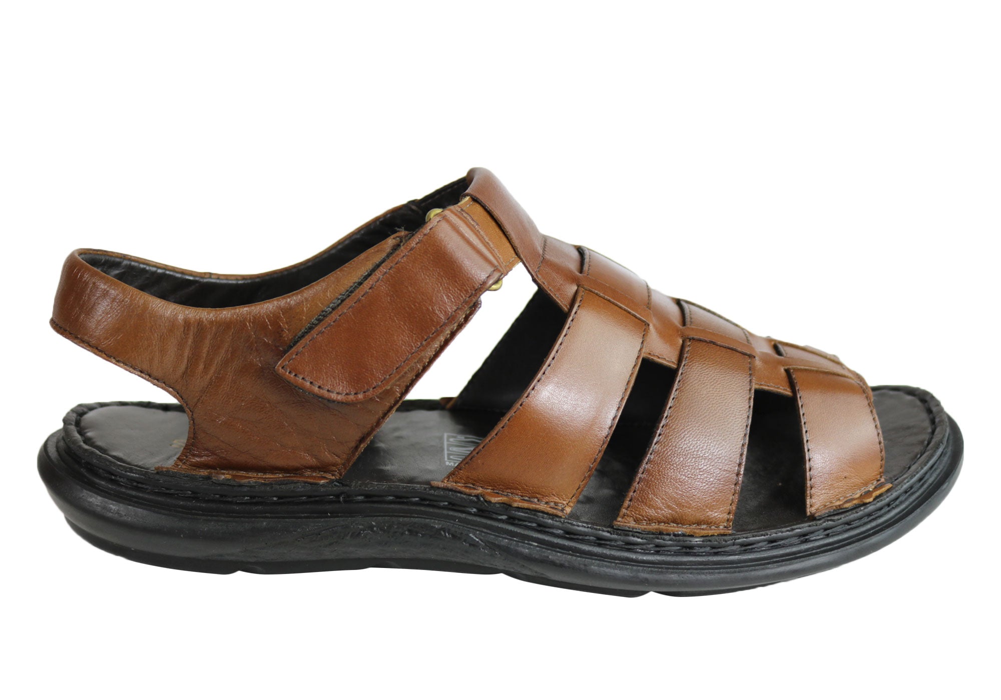 Savelli Kain Men's Leather Comfortable Cushioned Sandals - Handmade in Brazil - Perfect for Beach, Vacation & Summer Outdoor Activities