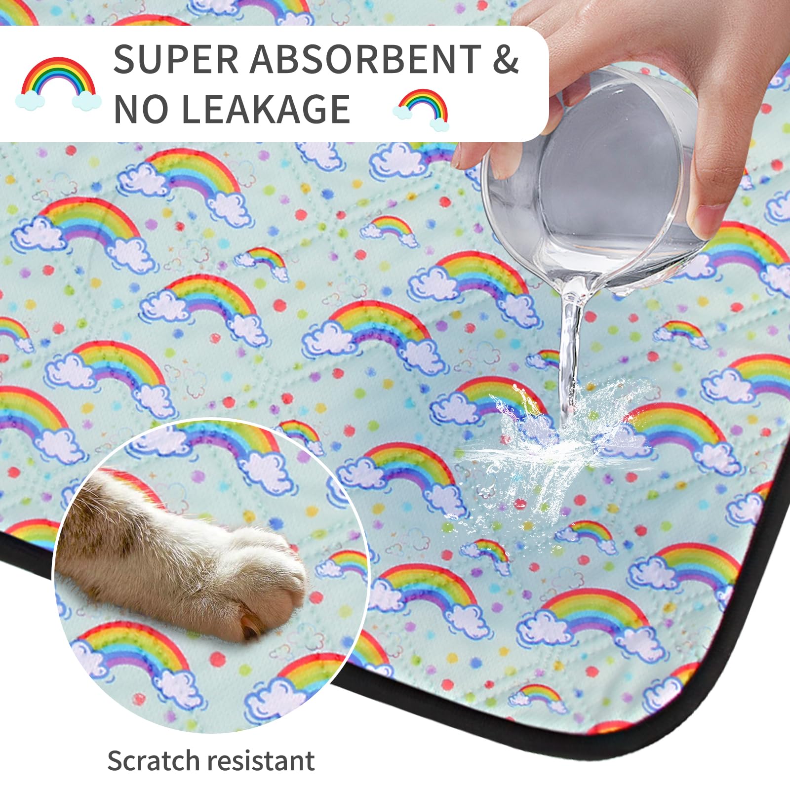 Washable & Reusable Dog Pee Pads - 2 Pack Super Absorbent Puppy Training Pads | Waterproof Pet Mat for Whelping, Incontinence, Playpen, Crate & Dog Bed | Ideal for Housebreaking, Travel & Senior Dogs