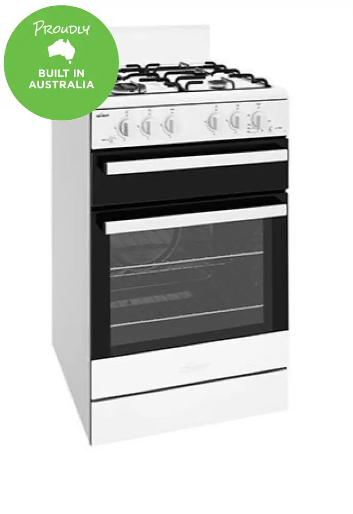 Chef CFG503WBLP 54cm Freestanding LPG Gas Oven and Stove Combo - Perfect for Home Kitchens, Restaurants & Outdoor Cooking