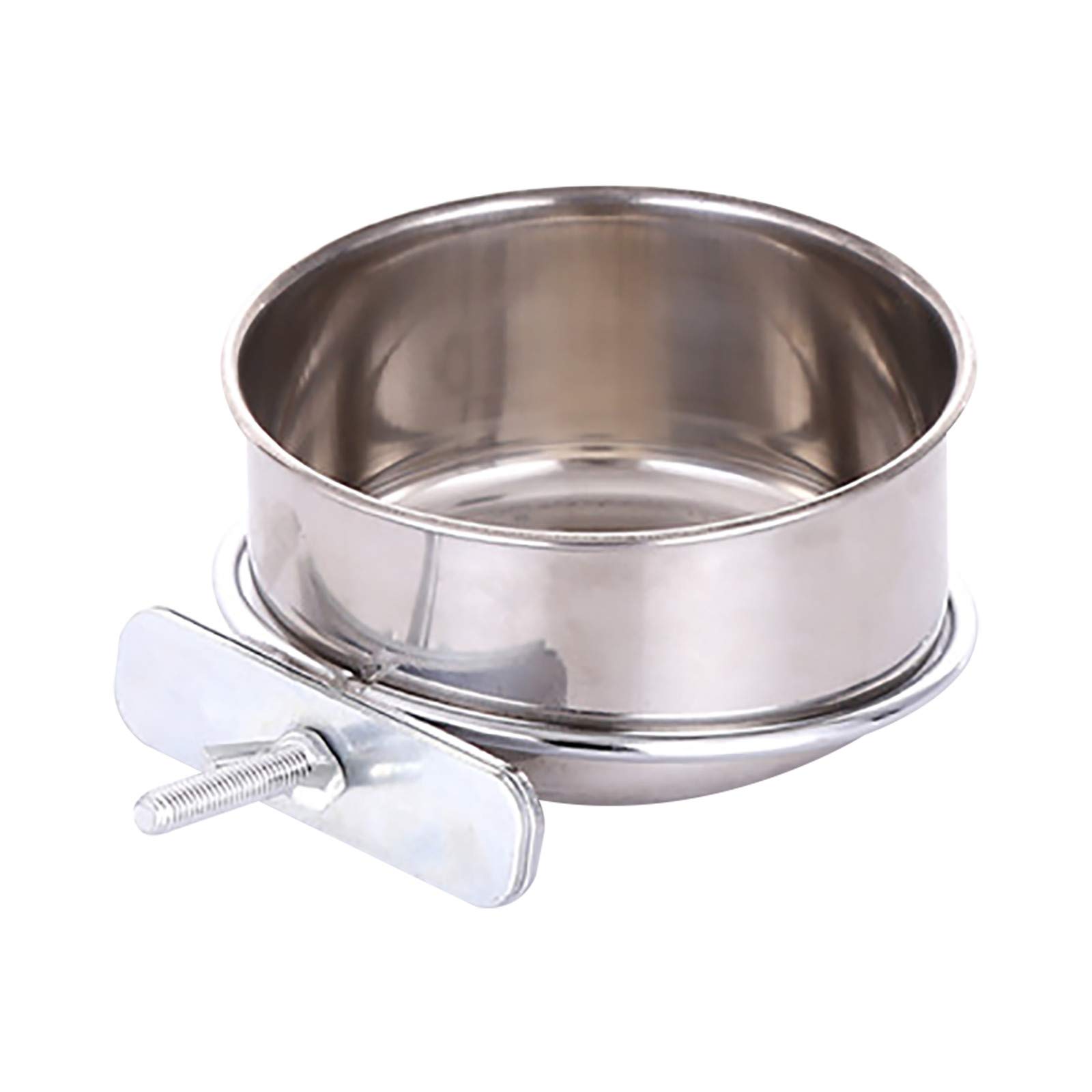 Tlzadwei Stainless Steel Hanging Dog Bowl - Fixed Basin Pet Feeder for Cages - Durable & Rust-Proof Pet Supplies for Home, Kennel, or Travel Use