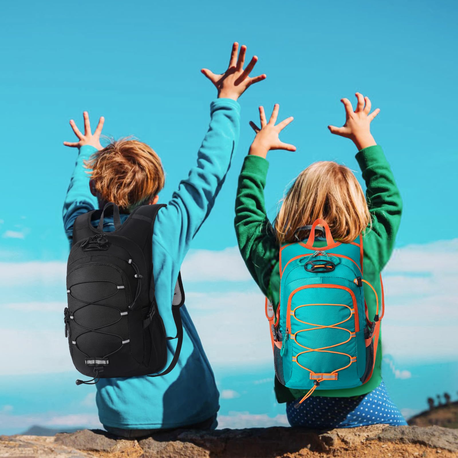 12L Kids Hiking Backpack with Hydration Pack - Waterproof Lightweight Camping Backpack for Boys & Girls Ages 5-12 | Perfect for Outdoor Adventures, School Trips & Travel Accessories