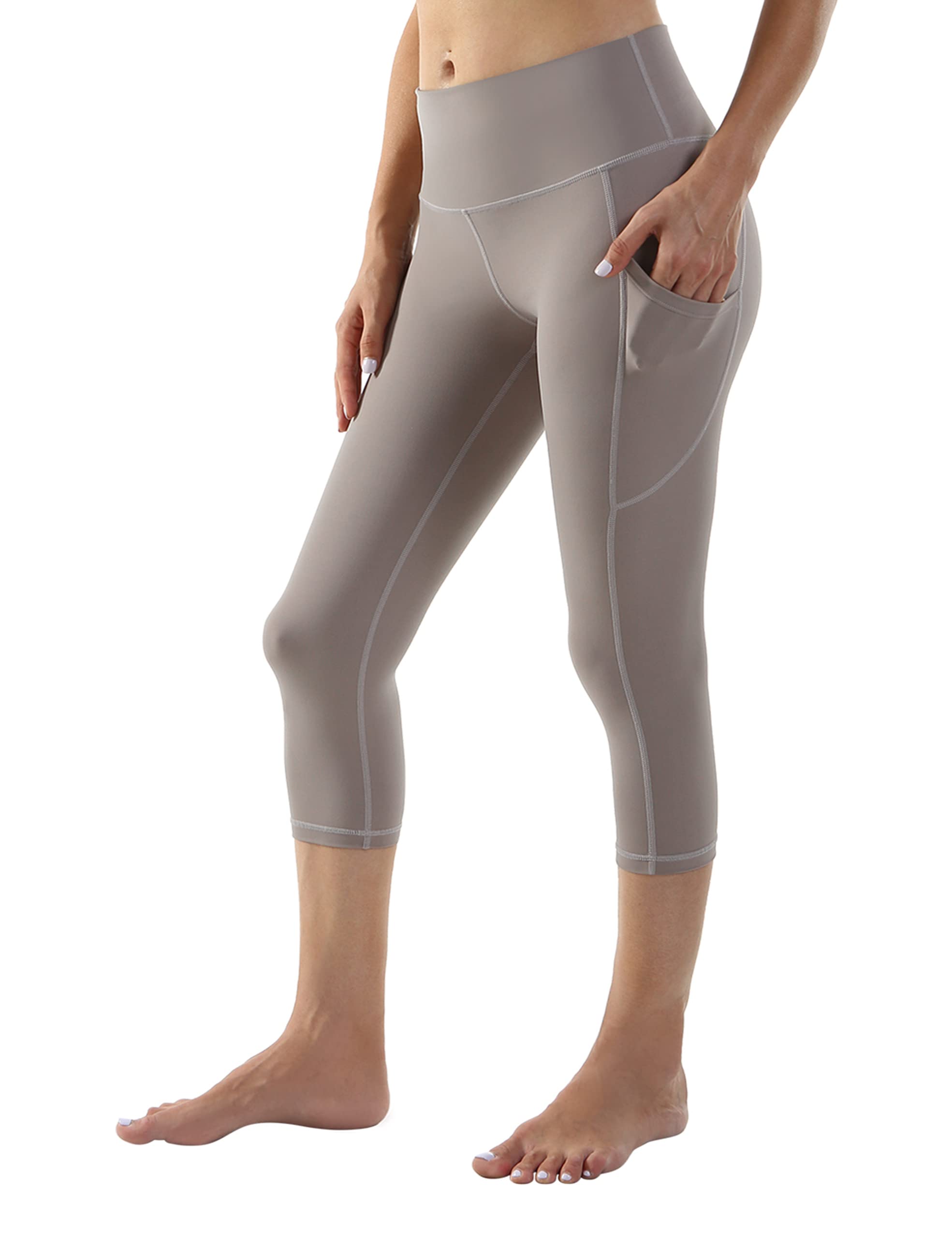 Desol High Waisted Capri Leggings with Pockets - Women's Tummy Control Yoga Pants for Workout, Running & Lounge - Soft Stretchy Comfortable Activewear