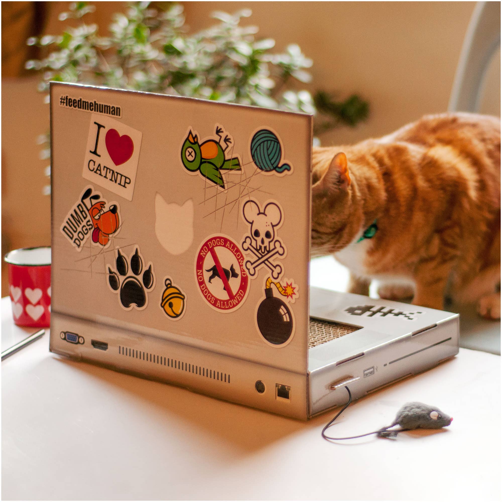 Premium Cat Laptop Scratch Pad - Durable Cardboard Scratcher for Kittens & Adult Cats - Protects Furniture & Satisfies Scratching Instincts - Perfect for Home, Office & Travel Use
