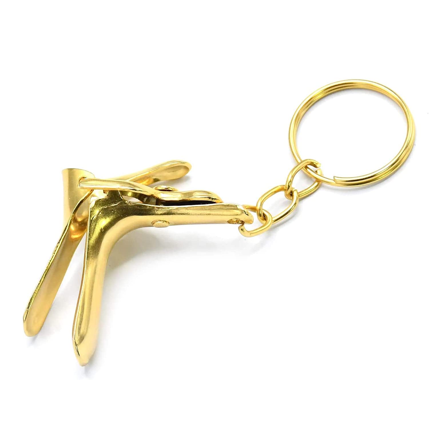Stainless Steel Gold Keychain Speculum Key Ring - Durable & Stylish for Keys, Backpacks, and Everyday Carry Accessories