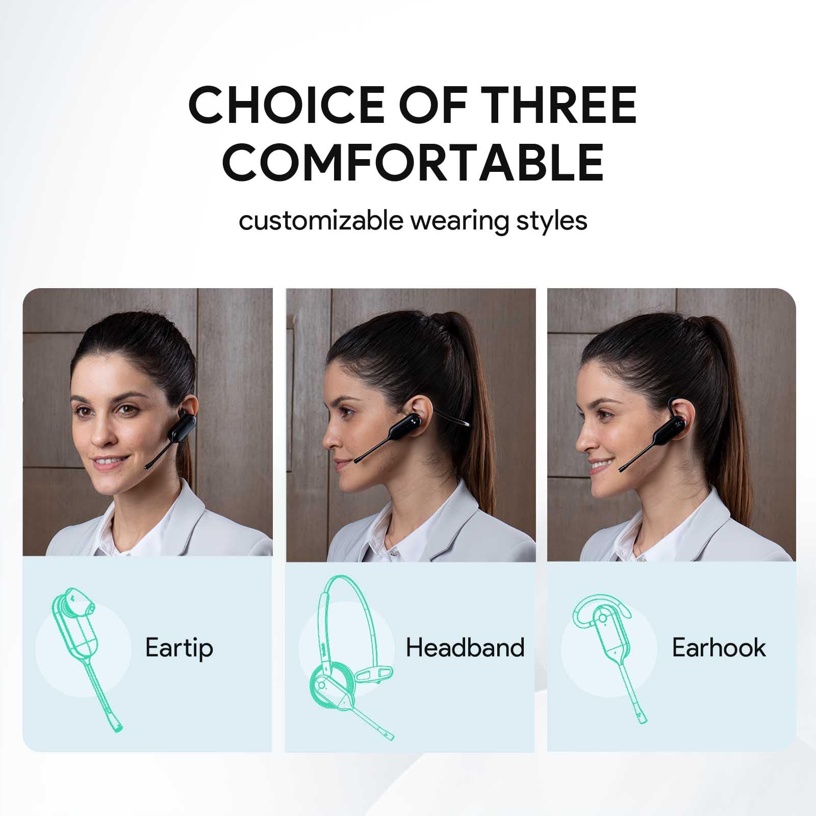 Yealink WH63 Wireless DECT Headset - Teams Certified Single-Ear Office Headset with Noise Cancelling Mic for Desk Phone & Computer Softphone | Compatible with Polycom & Grandstream IP Phones | Perfect for Remote Work, Call Centers & Business Communications