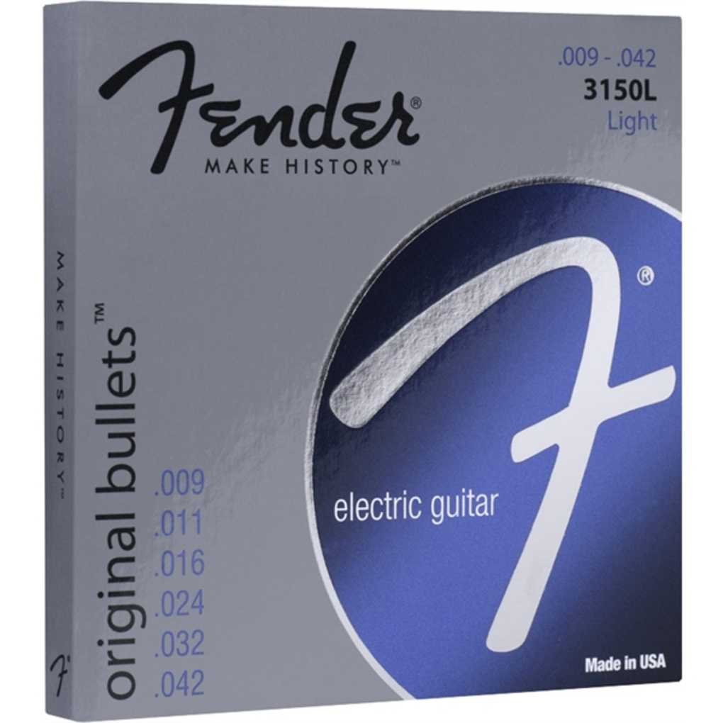 Fender Original Bullets Electric Guitar Strings 9-42 Gauge (3-Pack) - Light 3150L for Rock, Blues & Studio Recording | Premium Nickel-Plated Steel for Bright Tone & Longevity