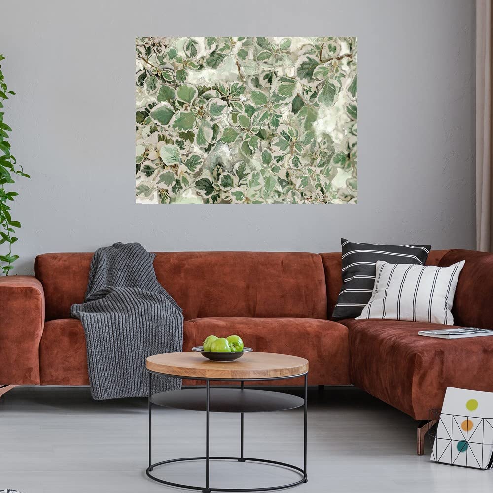 Premium Les Feuilles Canvas Wall Art - Handmade Fine Art Painting for Home & Office Decor - Ready to Hang 46x35 Inch - Perfect for Living Room, Bedroom, Bathroom, Kitchen, Dining Area & Guest Rooms - Elegant Wall Decor for Modern & Classic Interiors