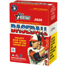 2025 Topps Heritage Baseball Blaster Box - 24 Packs with Exclusive Cards - Collectible Trading Cards for Baseball Fans - Perfect for Gifts, Collecting, and Game Nights