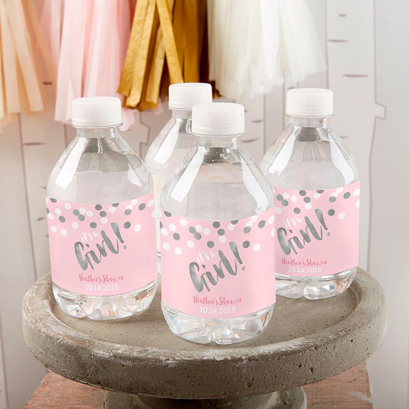 Custom It's a Girl Water Bottle Labels - Personalized Baby Shower Gift & Party Favors - Perfect for Birth Announcements, Newborn Celebrations & Gender Reveals