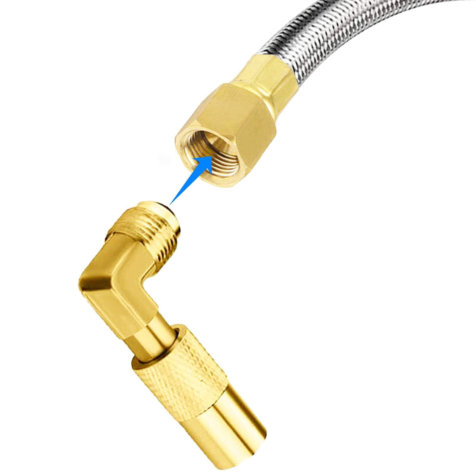 6FT Stainless Steel Braided Propane Hose with Regulator Adapter for Blackstone 17