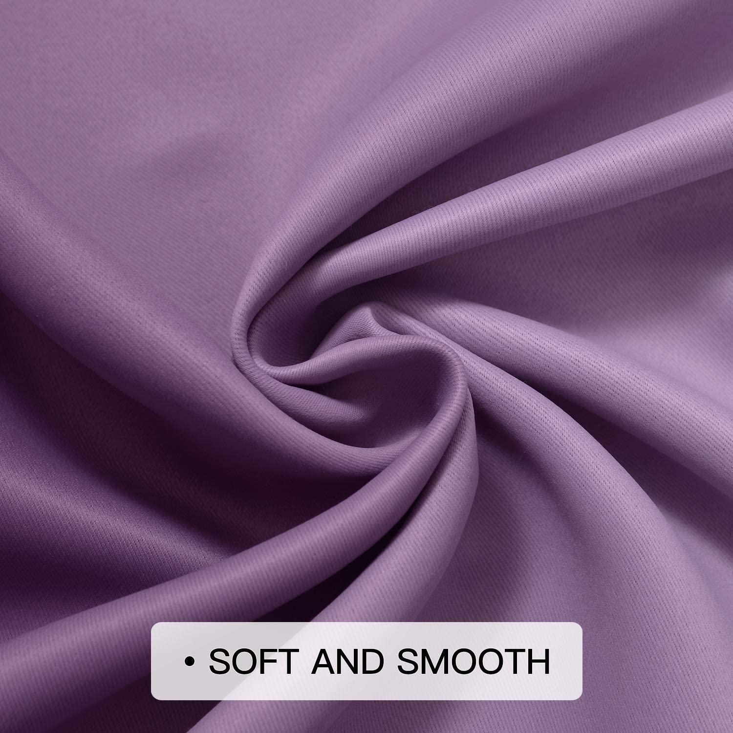 Room Darkening Ombre Curtains 63 Inch - Thermal Insulated Light Blocking Drapes with Grommet Top in Purple & Greyish White Gradient (Set of 2 Panels, 42x63 Inches) for Bedroom & Living Room - Perfect for Home Decor, Privacy & Temperature Control