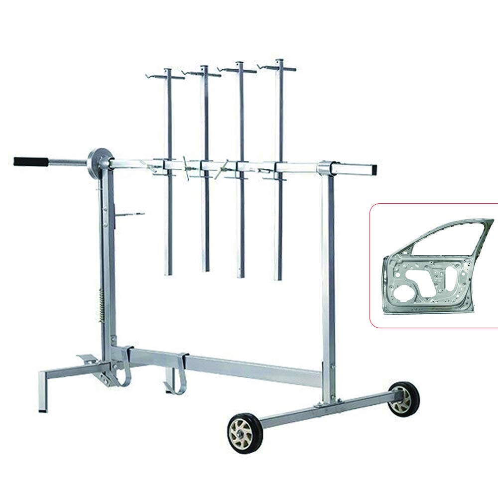 7-Position Locking 90° Rotating Auto Paint Stand Panel Hood Hanger Spray Rack for Car Bumpers - Perfect for Auto Body Shops & DIY Car Painting Projects
