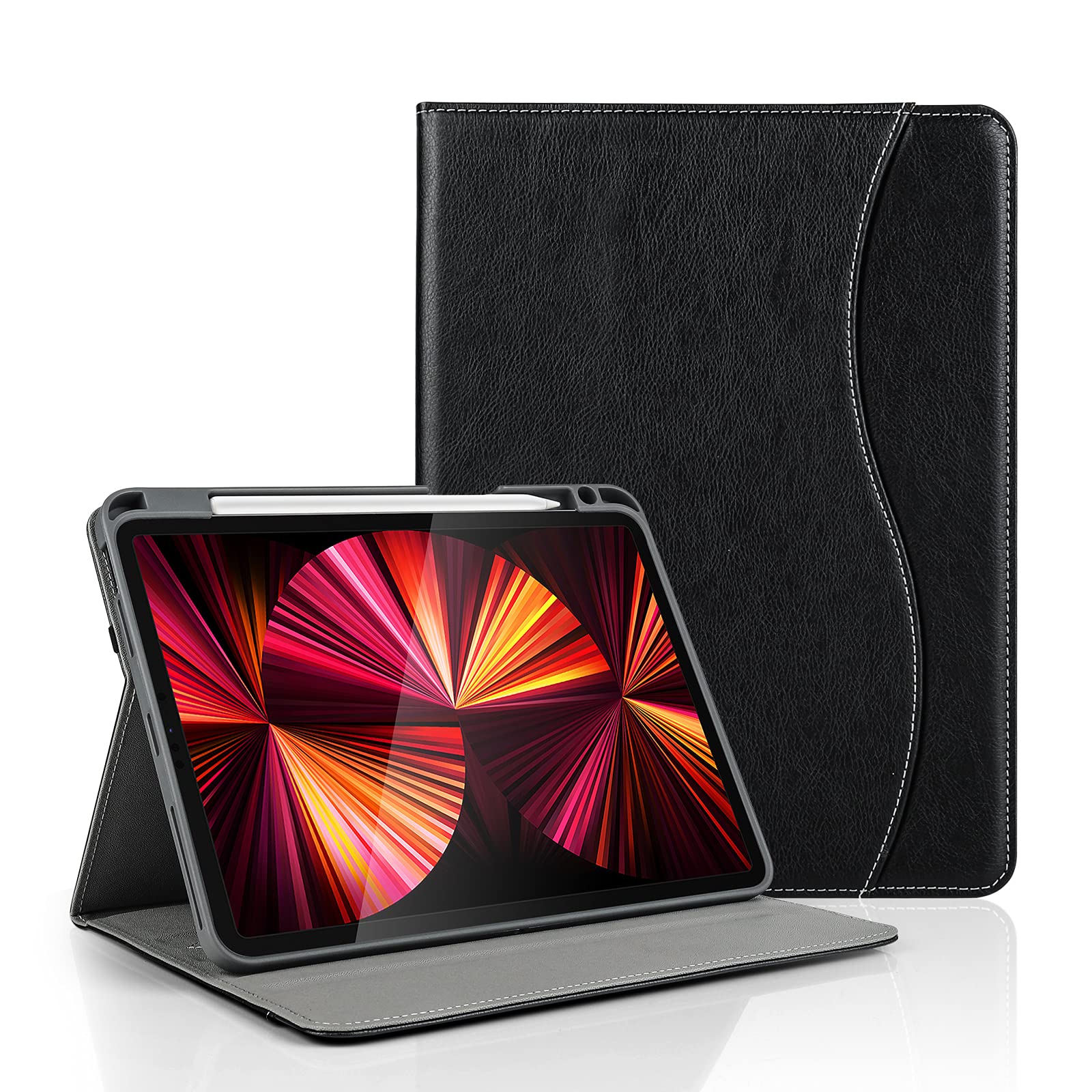 Premium iPad Pro 11 Case for 4th/3rd/2nd/1st Gen (2022-2020) - Slim Folio Cover with Apple Pencil Holder, Auto Sleep/Wake & Multi-Angle Stand - Perfect for Work, Travel & Home Use - Black