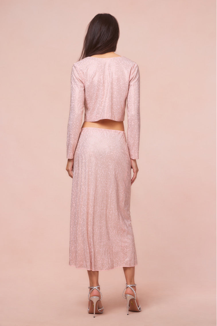 Samaria Crystal Midi Skirt - Elegant Women's Party Skirt with Rhinestone Details | Perfect for Weddings, Prom, Evening Events & Special Occasions