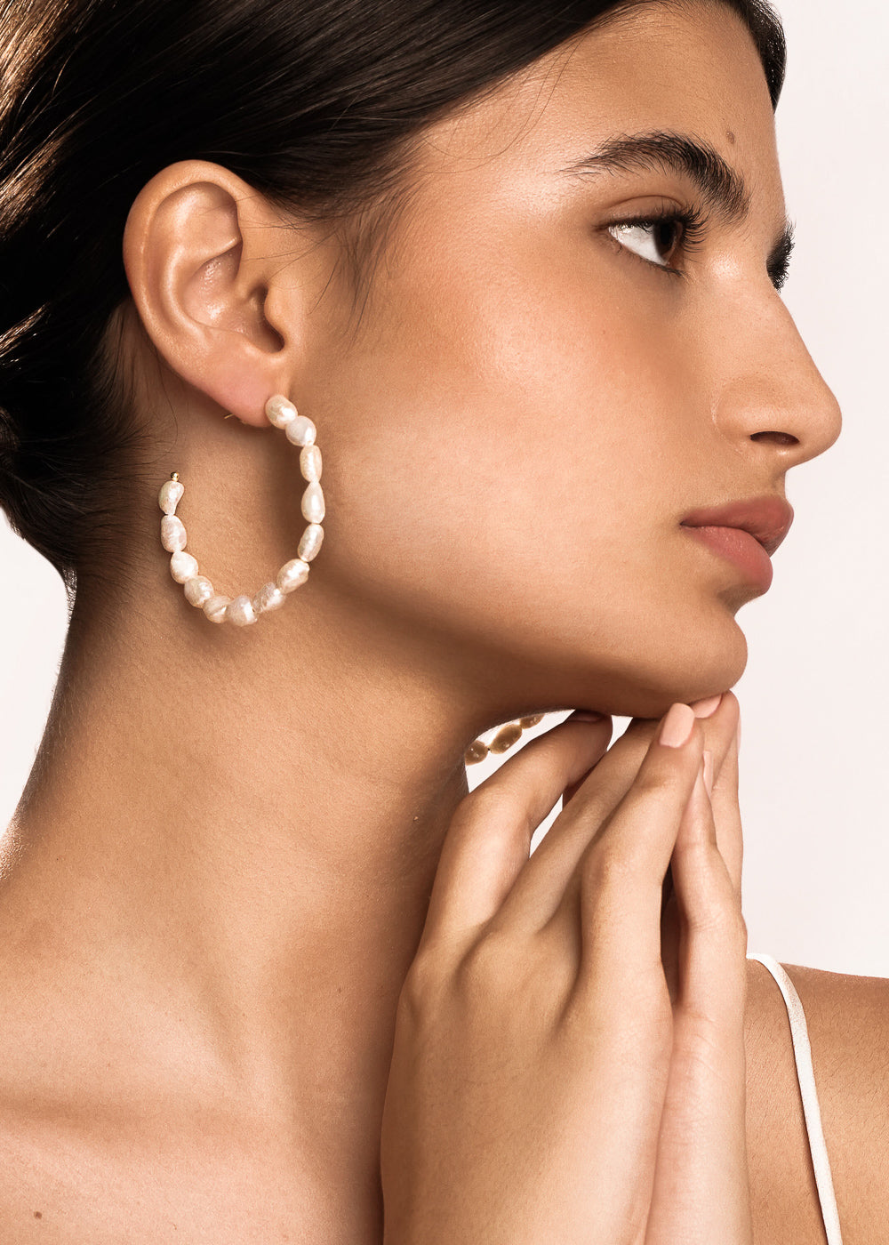 Elegant Gold Pearl Hoop Earrings for Women – Perfect for Weddings, Parties & Everyday Wear