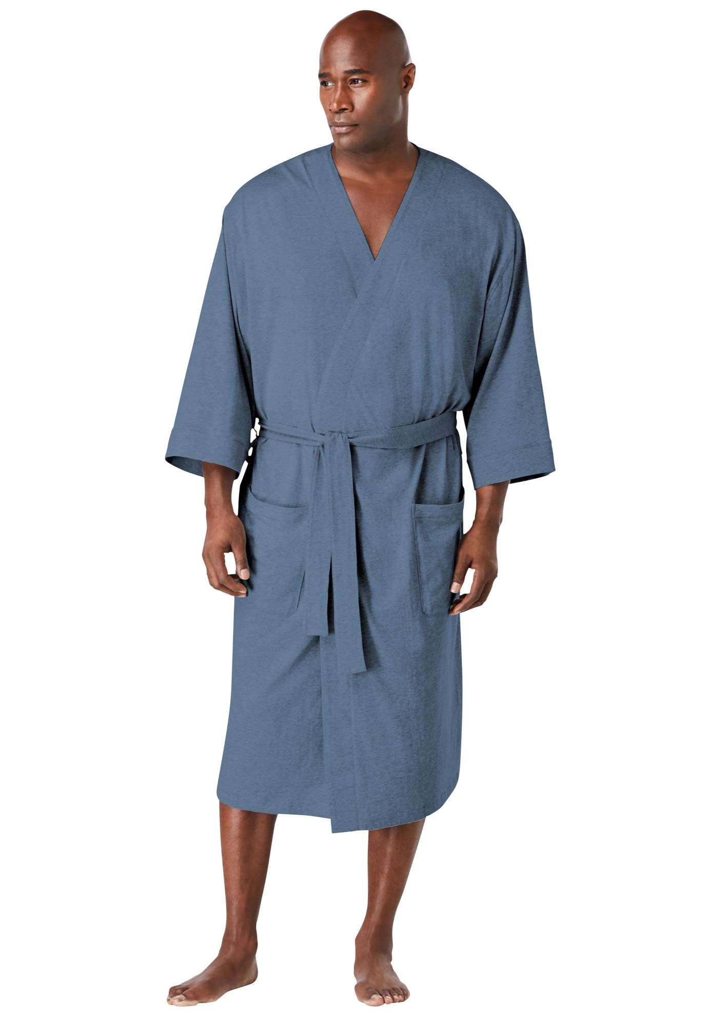 KingSize Men's Big & Tall Cotton Jersey Bathrobe - Soft & Comfortable Lounge Robe for Relaxing at Home, Spa & After Shower