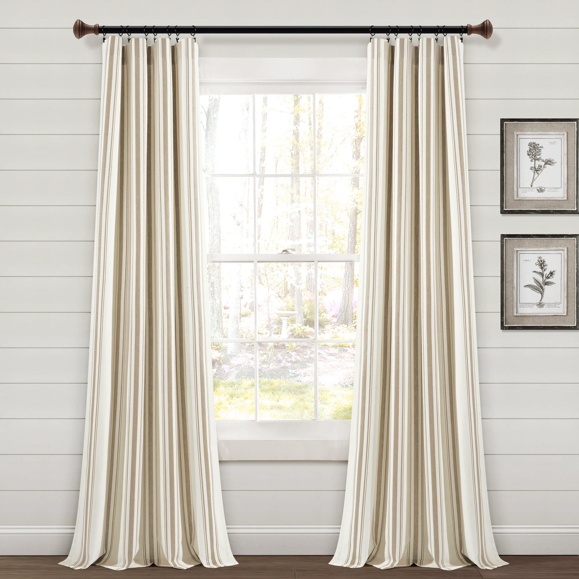Farmhouse Stripe Yarn-Dyed Recycled Cotton Blend Window Curtain Panel Set - Blackout Thermal Insulated Drapes for Living Room, Bedroom & Nursery (2 Panels, 52x84 Inch) - Perfect for Rustic, Modern & Farmhouse Home Decor